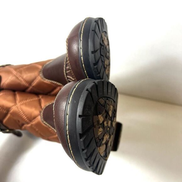 Jambu Mid Calf Boots Quilted Womens 9M Brown Vegan/Textile Zip Up Comfort Casual - Picture 6 of 11